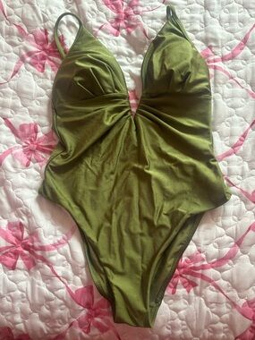 Olive Green One-Piece Swimsuit